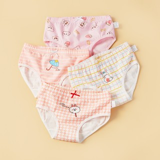 Set 4 Quần Lót cotton Tinh Khiết Kháng Khuẩn Cho Bé Gái