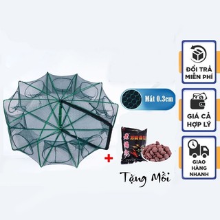 Lồng bát quái bắt cá 6,8,12 cửa - lồng bát giác + tặng mồi dụ tôm,cua,cá