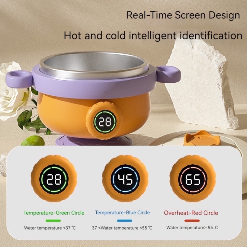 Bát Ăn Giữ Nhiệt Bằng Thép Không Gỉ 316 400ml Có Màn Hình Hiển Thị Nhiệt Độ