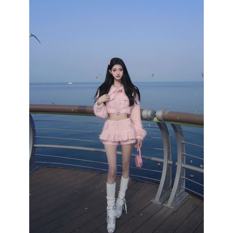 Set Áo Quần culottes Eo Cao Xếp Ly Thời Trang Thu Đông Phong Cách Mới Cho Nữ