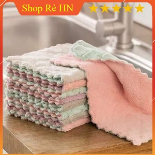 10 Khăn Lau Nhà Bếp Đa Năng 2 mặt Siêu Thấm Nước và mềm mịn MVH