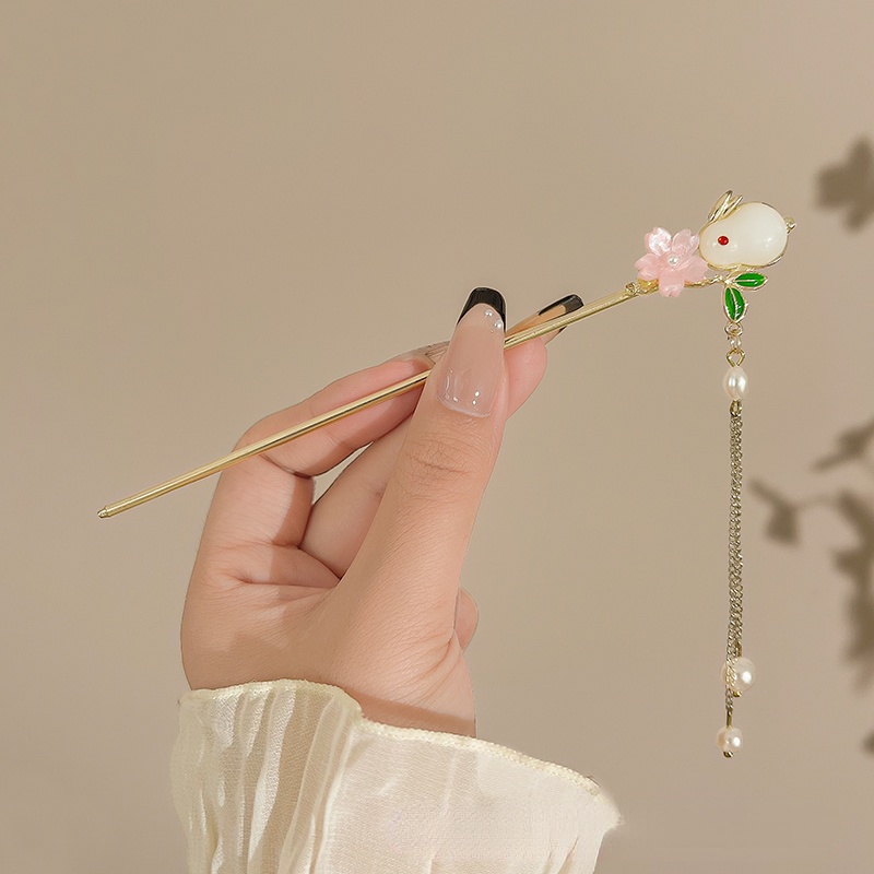 Trâm Cài Tóc Hình Hoa Đào Màu Hồng Phong Cách Cổ Điển Cho Nữ