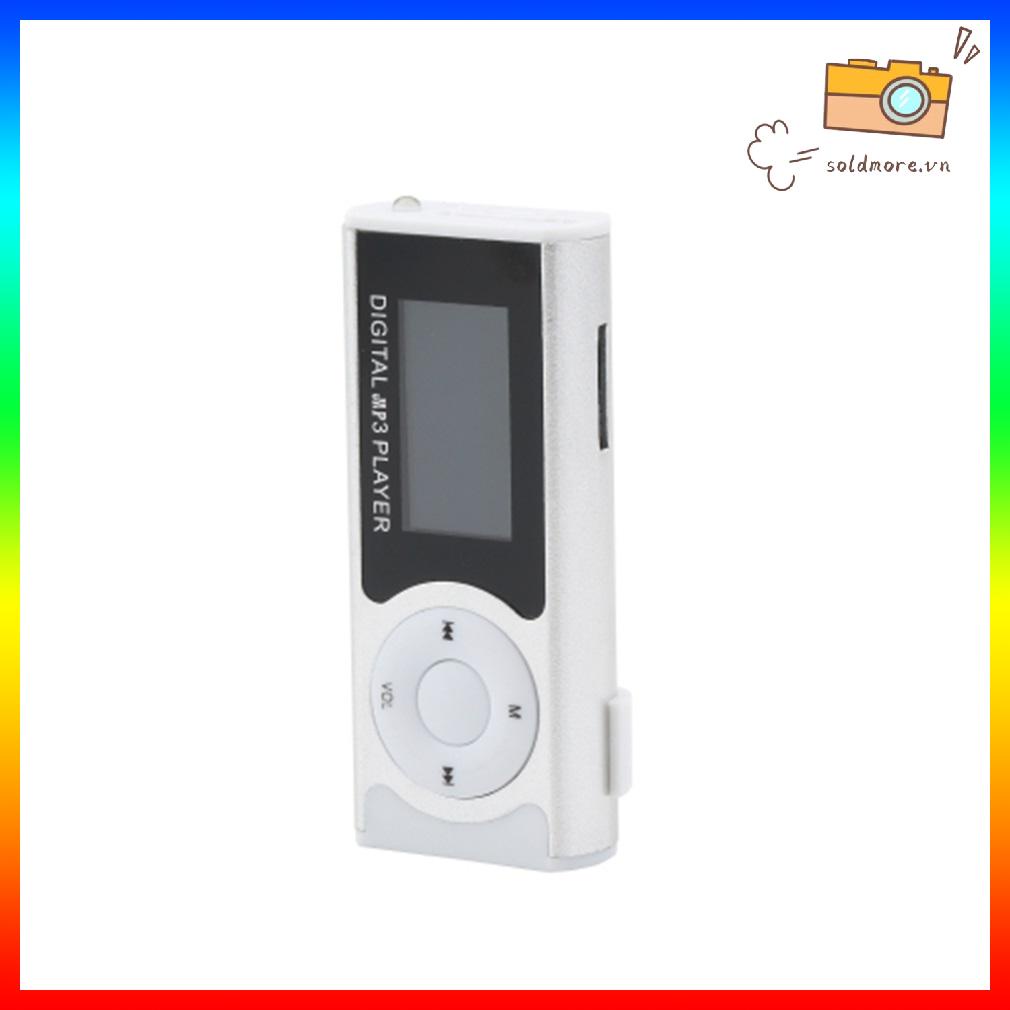 Mini USB Clip MP3 Media Player Màn hình LCD Hỗ trợ Đèn LED TF 16GB