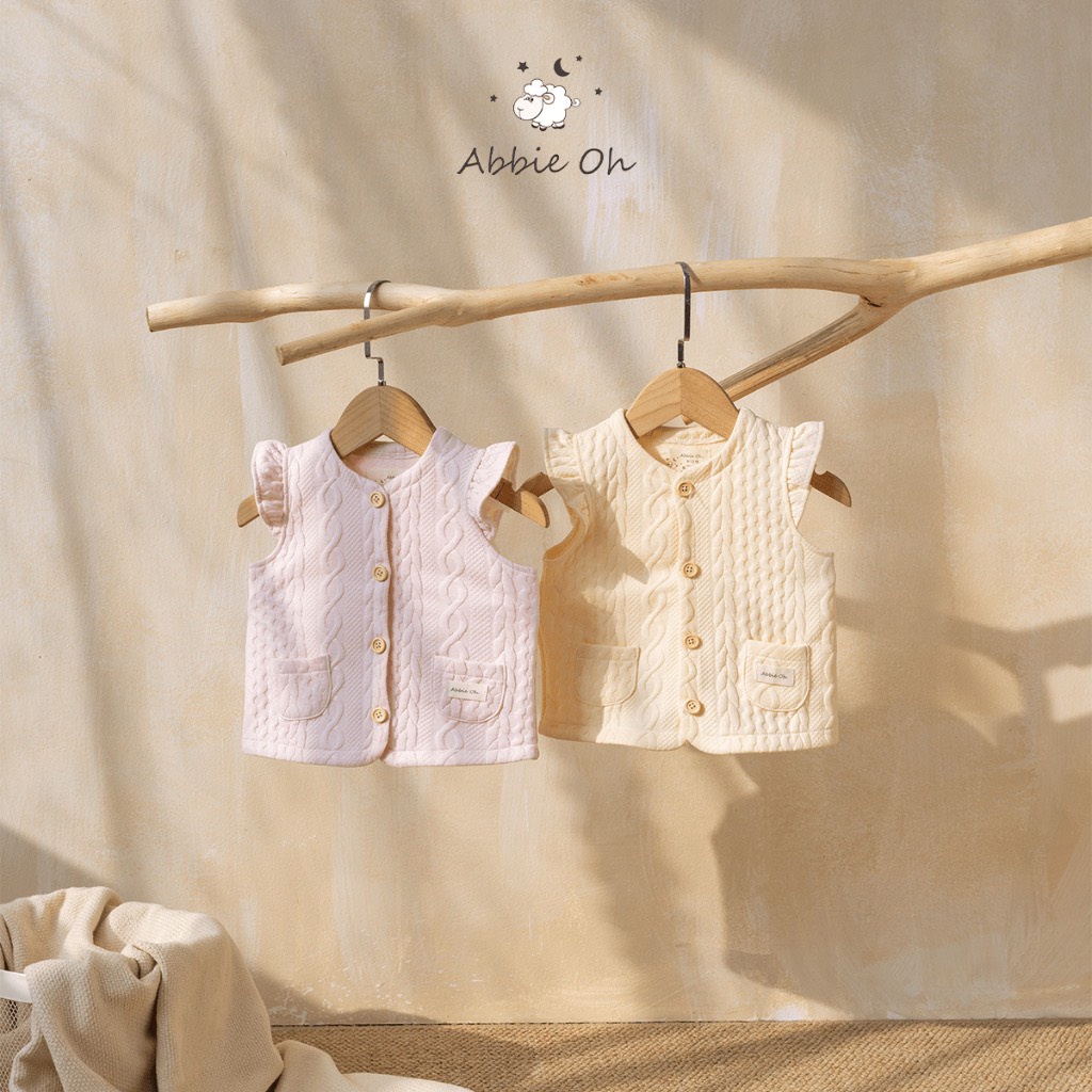ABBIOEH Áo gile xinh xắn dễ thương chất liệu cotton len cho bé trai bé gái Áo ghile cho bé trai bé gái