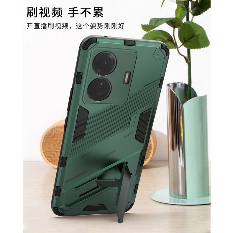 Ốp Điện Thoại Nhựa Cứng Chống Sốc Có Giá Đỡ Bảo Vệ Cho vivo t1 5g vivot1 5g