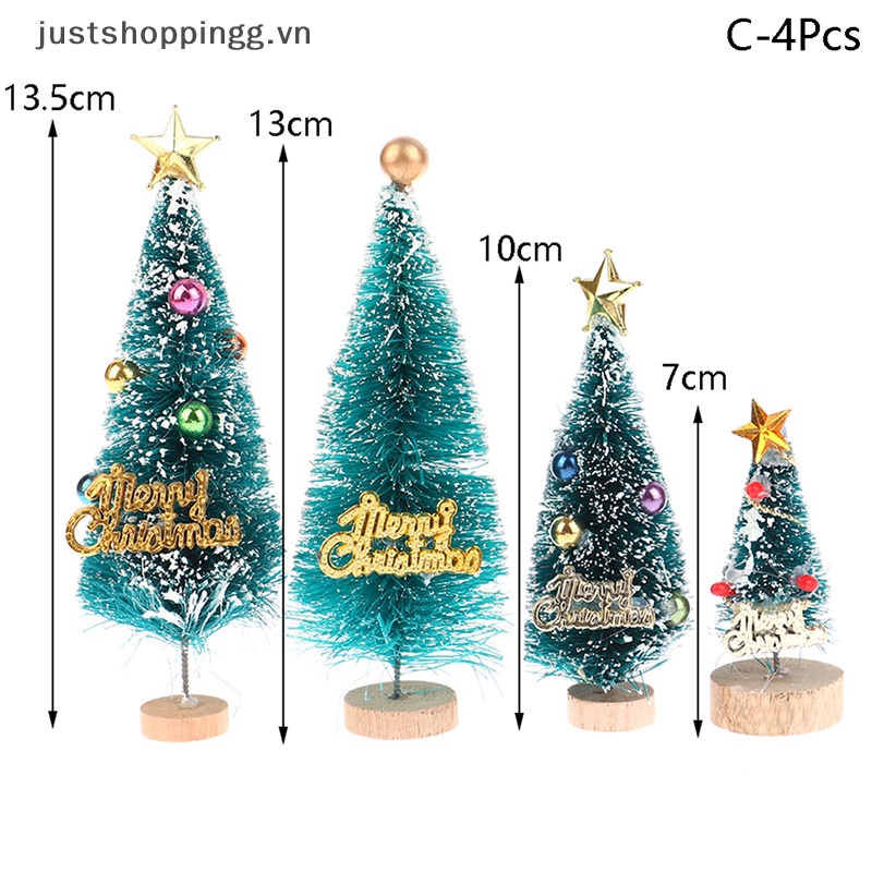 Bộ 4 Cây Thông Giáng Sinh Mini Tỉ Lệ 1: 12 Dùng Trang Trí Nhà Búp Bê