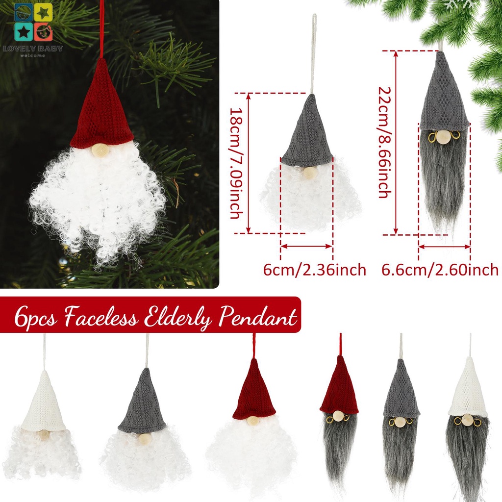 6 Phụ Kiện Trang Trí Cây Thông Giáng Sinh Bằng Vải Bông Mềm Mại Dễ Thương Xinh Xắnsbc4138