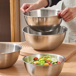 Sét 3 thau trộn inox cao cấp, bát inox dày chống nóng - bát inox trộn salad rau củ qủa tiện lợi_tutustore