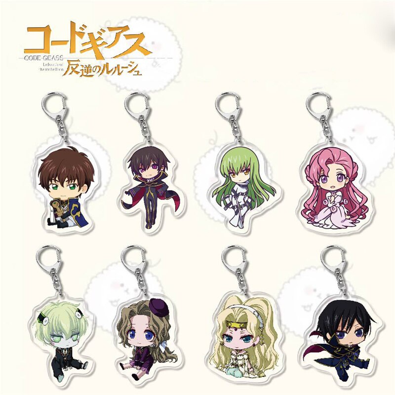 Móc khoá Japan Anime Code Geass Lelouch of the Rebellion Phụ Kiện Trang Trí Balo Túi xách in hình nhân vật 2 mặt rõ nét