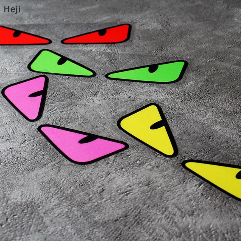 Heji Miếng Dán Trang Trí Đèn Pha Xe Hơi Hình Đôi Mắt Quỷ Phản Quang Độc Đáo vn