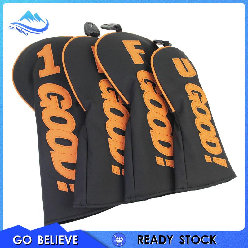 Bộ 4 Vỏ Bọc Bảo Vệ Đầu Gậy Đánh golf Bằng Gỗ Siêu Bền Tiện Dụng