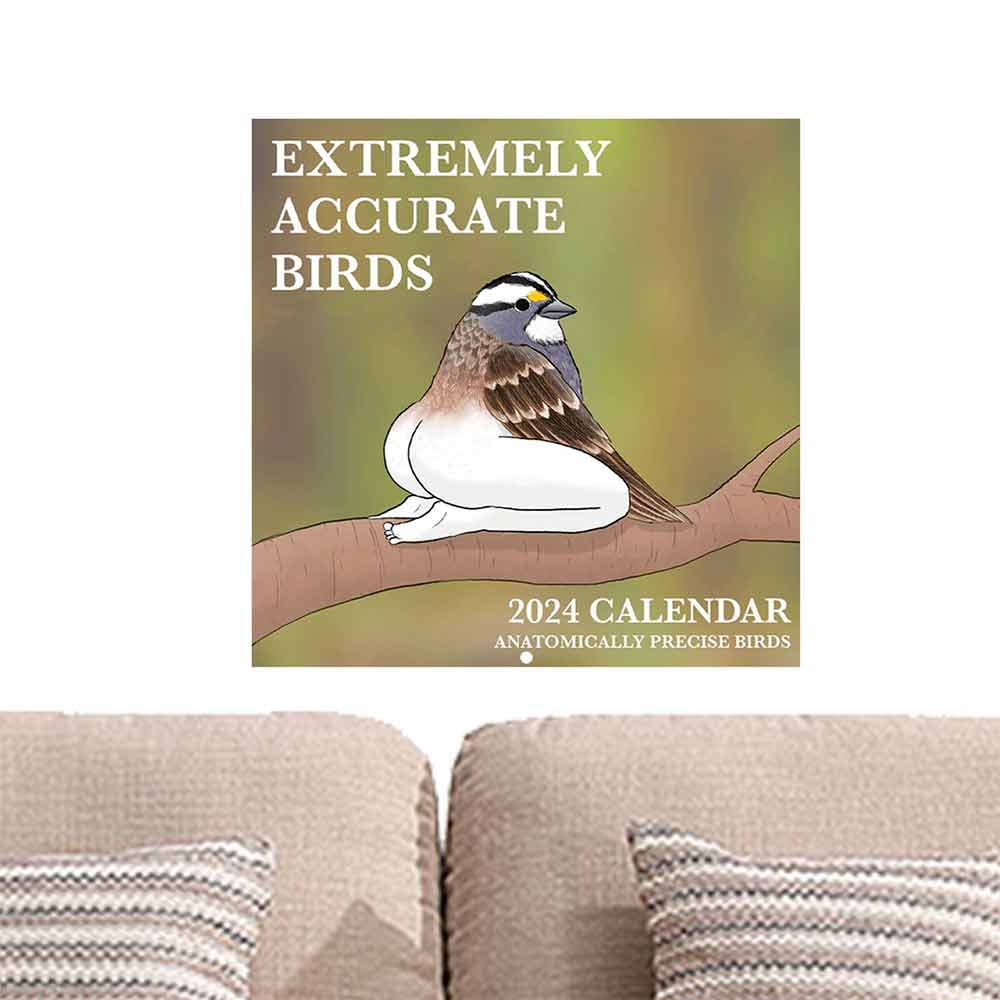 2024 Calendar Of Extremely Accurate Birds | Decorative Wall Monthly Calendars