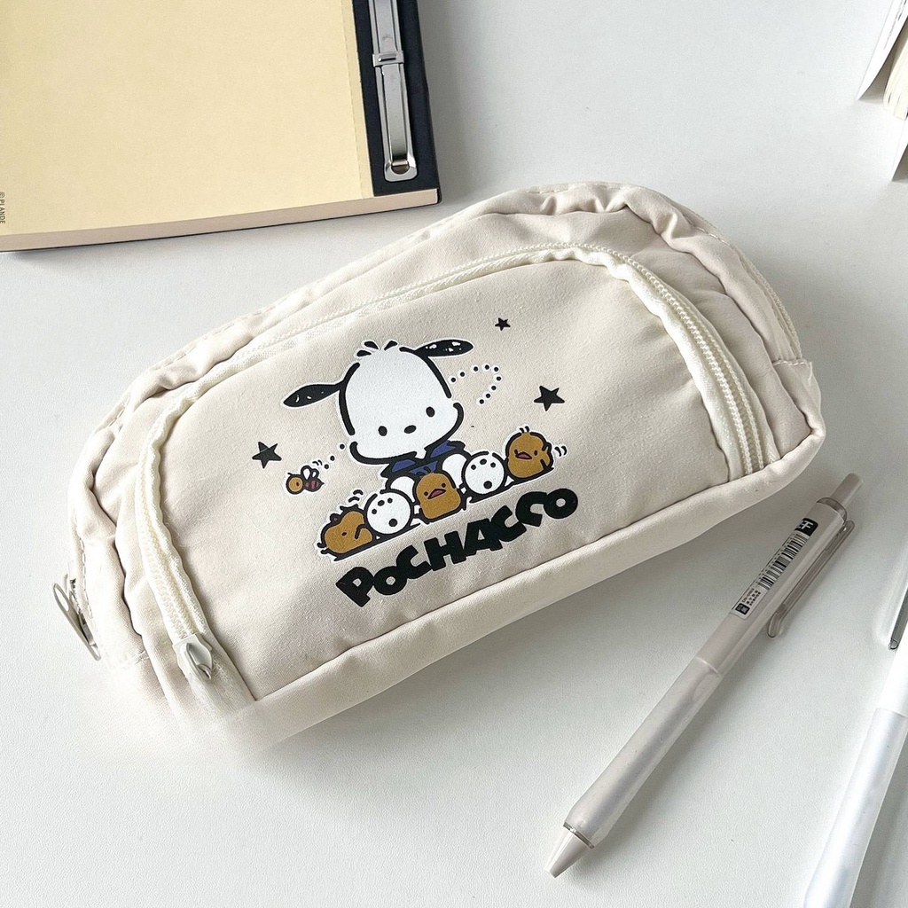 Túi Đựng Bút Hai Ngăn Sức Chứa Lớn In Hình Hoạt Hình sanrio pachacco Dễ Thương Cho Học Sinh