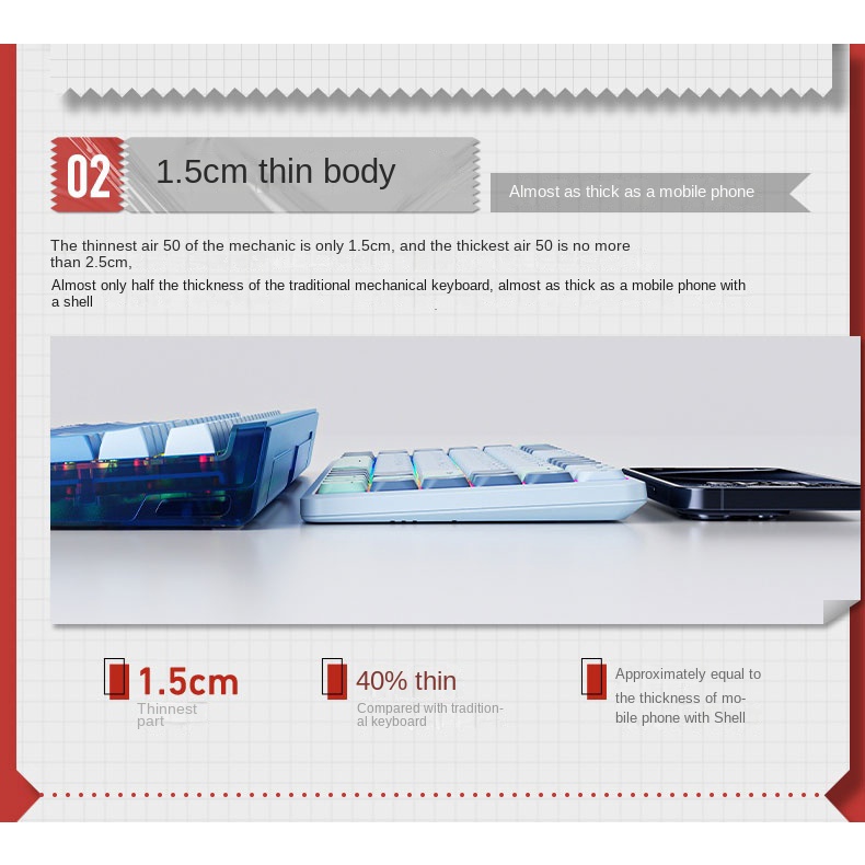 Machenike Air50 wired/wireless/Bluetooth 84 key Hot Plug keyboard