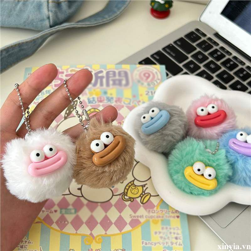 🌺🌺Móc Khóa Búp Bê Nhồi Bông Miệng Xúc Xích Vui Nhộn Sáng Tạo Trang Trí Ba Lô Đi Học