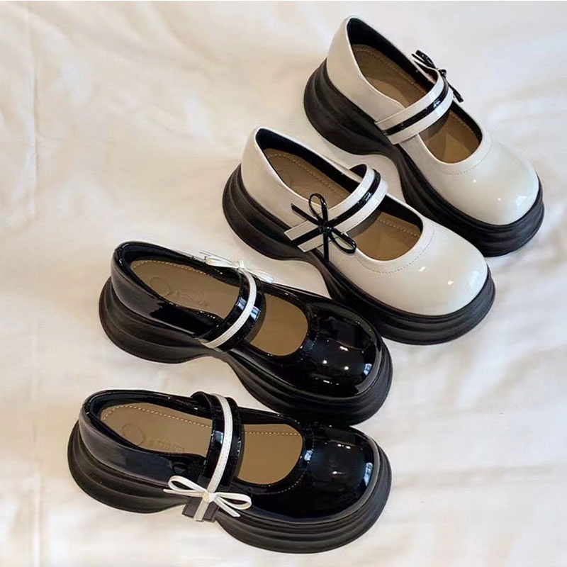 Giày Lười Đế Dày Phong Cách Anh Quốc Thời Trang Mới Cho Nữ shizhibao mary jane
