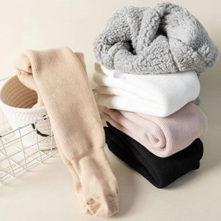 Quần Tất cotton Siêu Dày Giữ Ấm Mùa Đông Họa Tiết Kẻ Sọc Dọc Màu Sắc Tinh Khiết Dành Cho Bé Gái 0-8 Tuổi