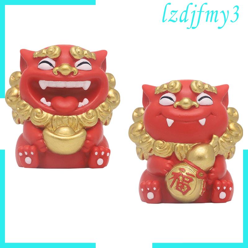 Set 2 Tượng Động Vật mini Dễ Thương Dùng Để Trang Trí Phòng Khách