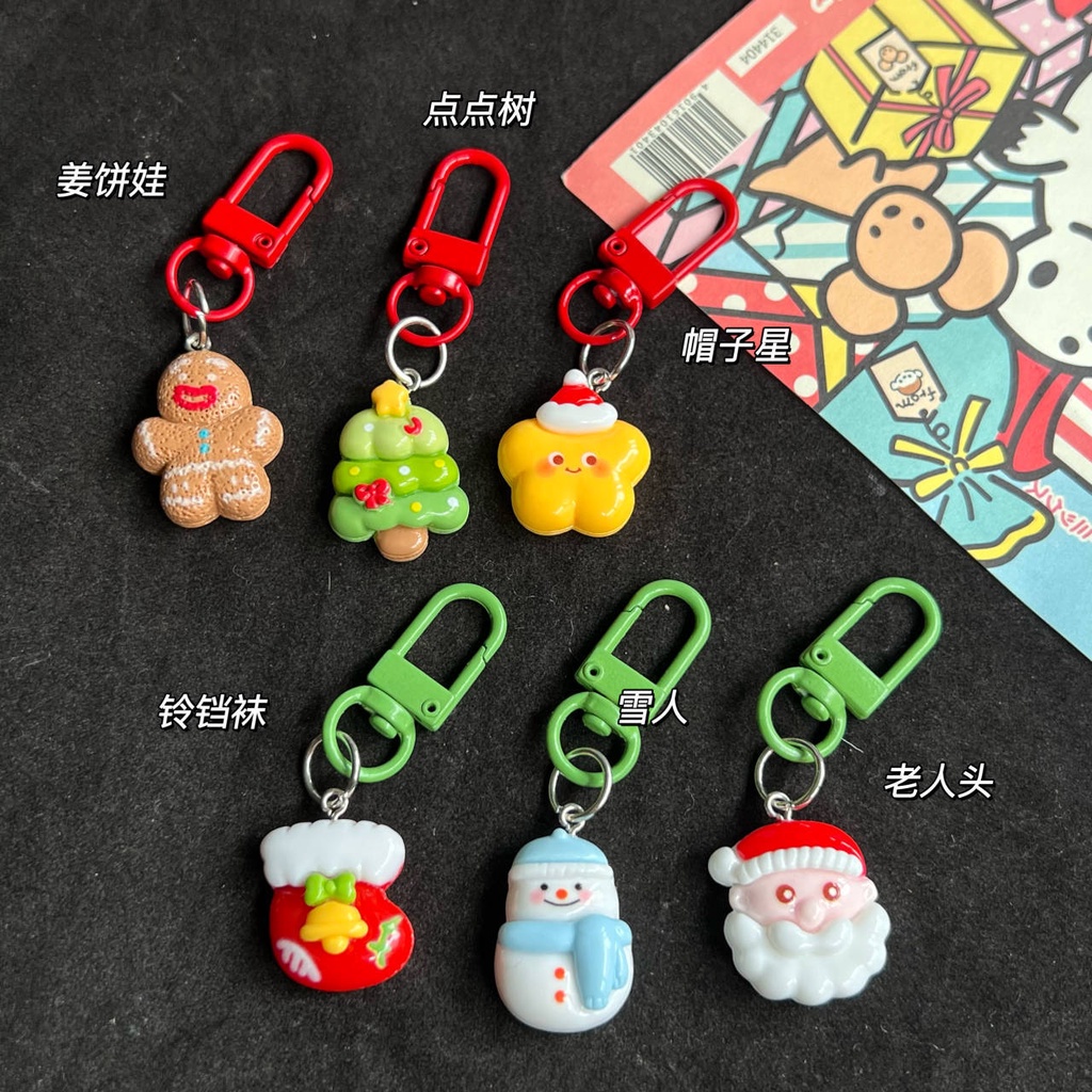 2023 🧑‍🎄🎄Móc Khóa Hình Búp Bê Gừng / Ông Già Noel / Người Tuyết Giáng Sinh Dễ Thương Dùng Trang Trí Túi Xách / Cây Thông Giáng