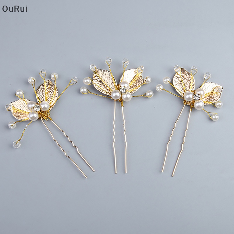Phụ Kiện Cài Tóc Hình Chiếc Lá Đính Pha Lê handmade