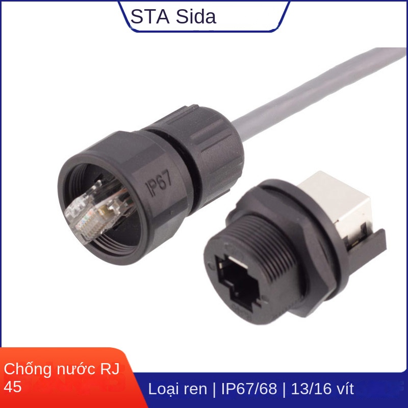 RJ45 Chống Thấm Nước CAT5 Tiện Lợi Cho Giao Diện Mạng Ngoài Trời Kết Nối An Toàn Với Dây Mạng Pha Lê Đầu CTA6 - RJ45-09