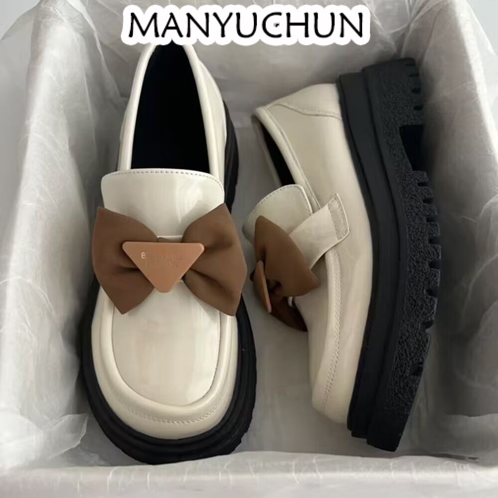 MANYUCHUN giày búp bê giày nữ Mary giày lolita nữ Da Đế Dày Đế chống trơn trượt Dễ dàng phối đồ Chống trơn trượt Thấm hút mồ hôi giày đế cao  FDL2300MP8 41Z231012