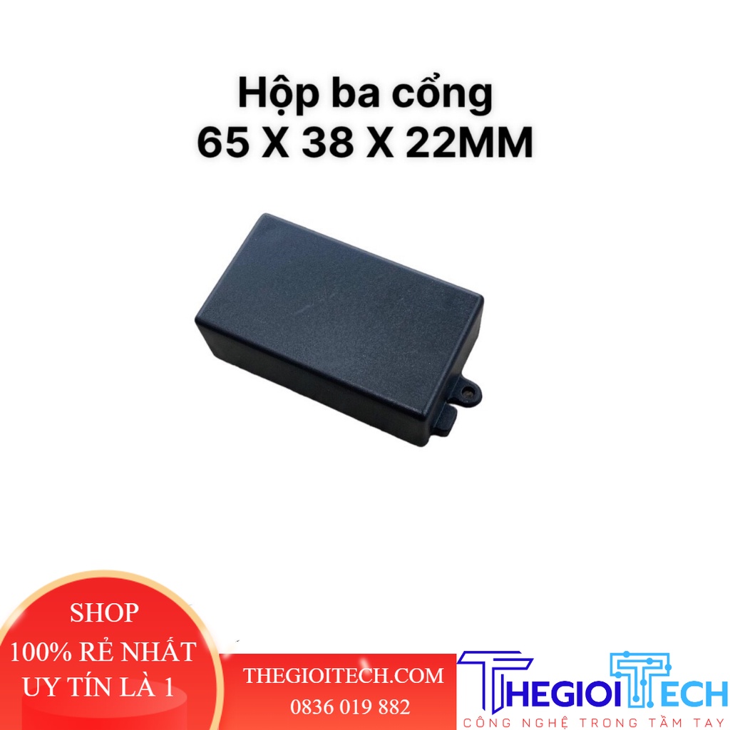 Hộp ba cổng 65x38x22mm - Hộp nhựa đựng mạch điện tử