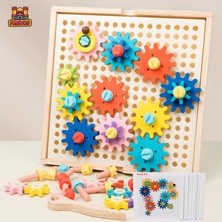 Predolo Bộ Đồ Chơi Lắp Ráp Bánh Răng montessori Bằng Gỗ Cho Trẻ Em