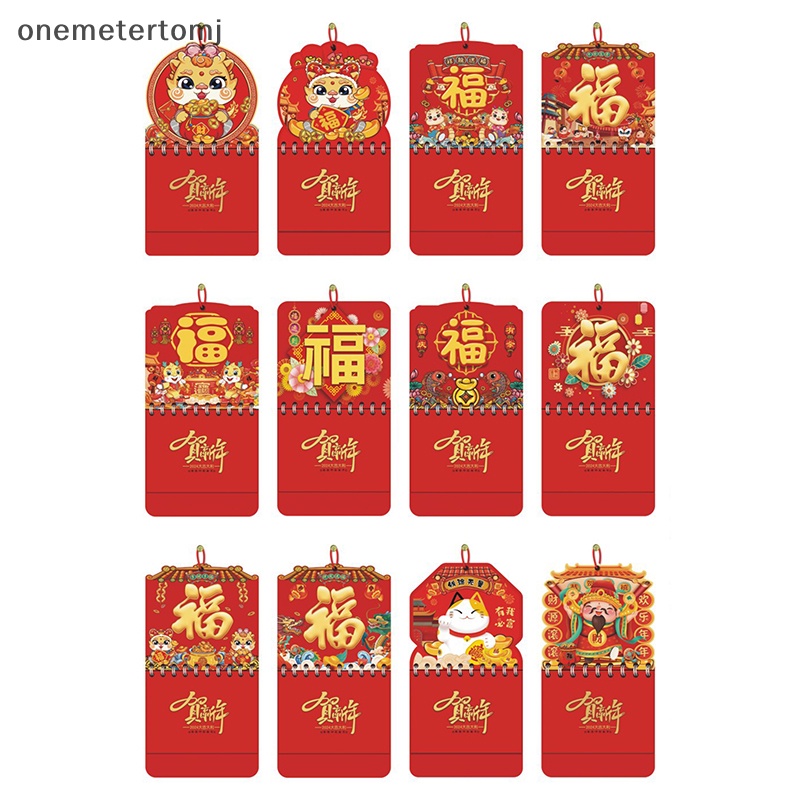 Onemetertomj Lịch Năm Mới 2024 mini Để Bàn Trang Trí Văn Phòng / Nhà Cửa Hình Rồng Trung Quốc