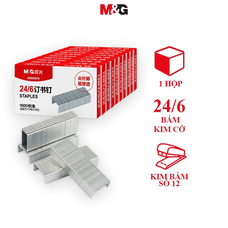 M&G ghim dập tài 1 Hộp 1000 Cái Bấm Bằng Kim Loại Chịu Lực Cao Cho Văn Phòng
