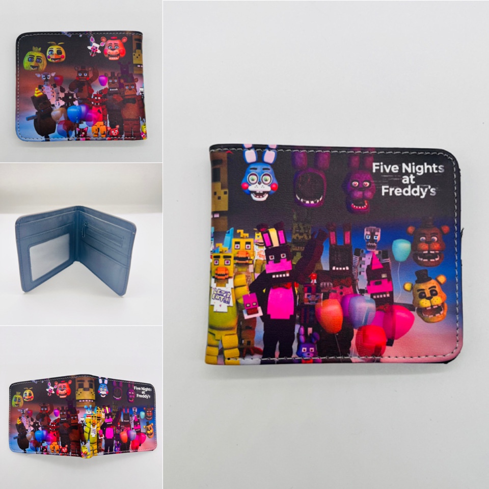 Fnaf Ví Da Ngắn Đựng Thẻ Sức Chứa Lớn In Họa Tiết anime Giáng Sinh Thời Trang Cho Nam