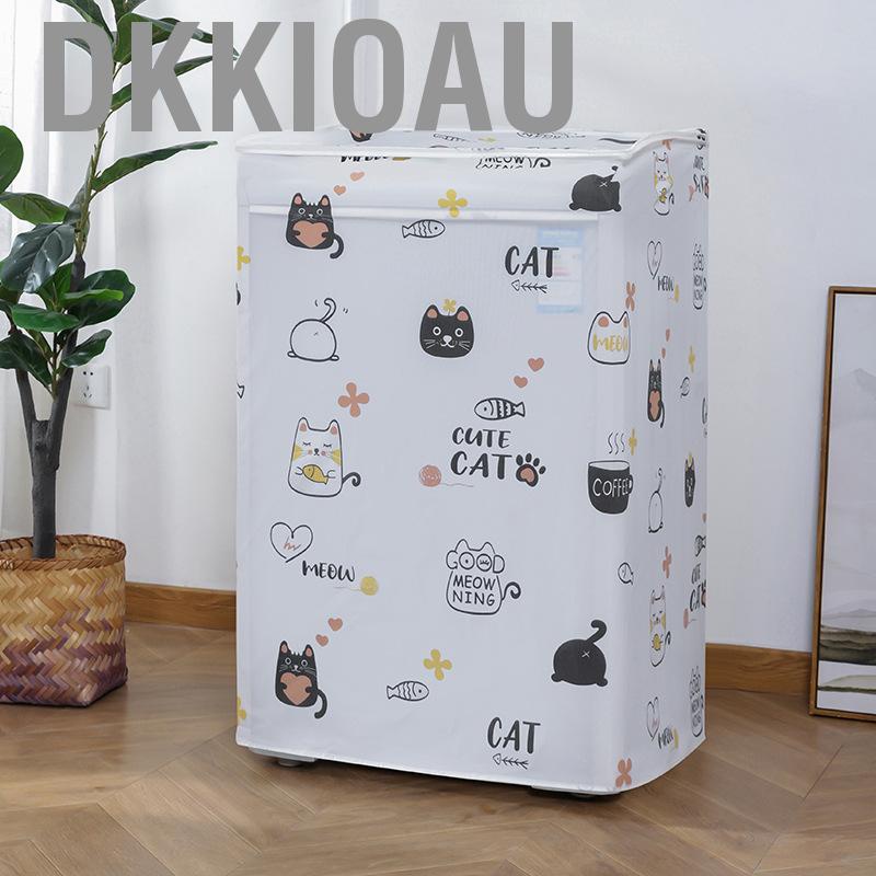 Dkkioau Dust Cover Cartoon Pattern Waterproof UV Resistance Anti Dirty Thickened for 10kg Washing Machine