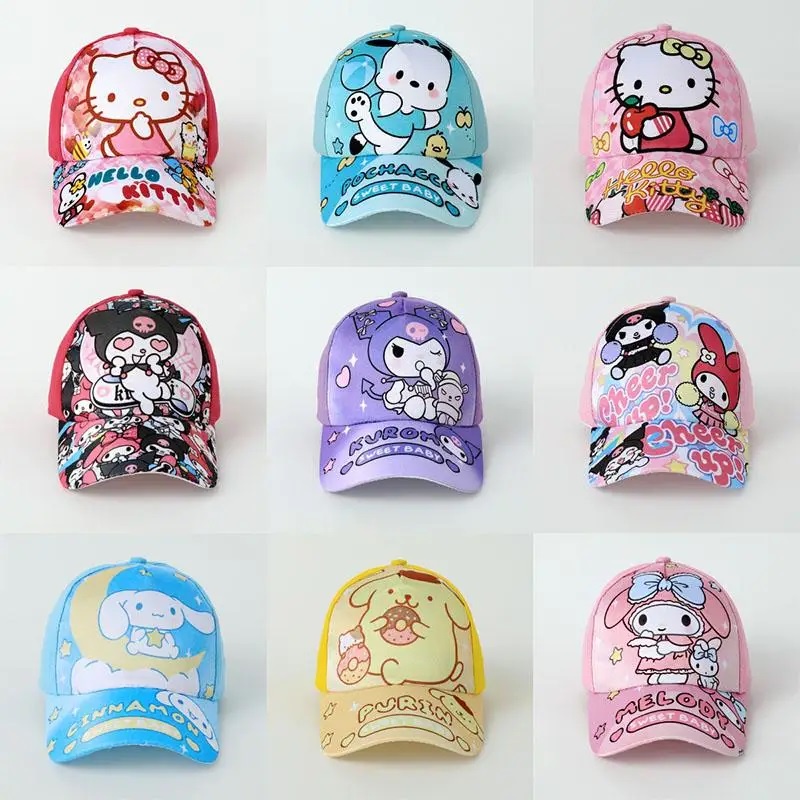 Sanrio Mũ Lưỡi Trai Chống Nắng Hình kuromi cinnamoroll melody purin Có Thể Điều Chỉnh Trang Trí Cho Học Sinh