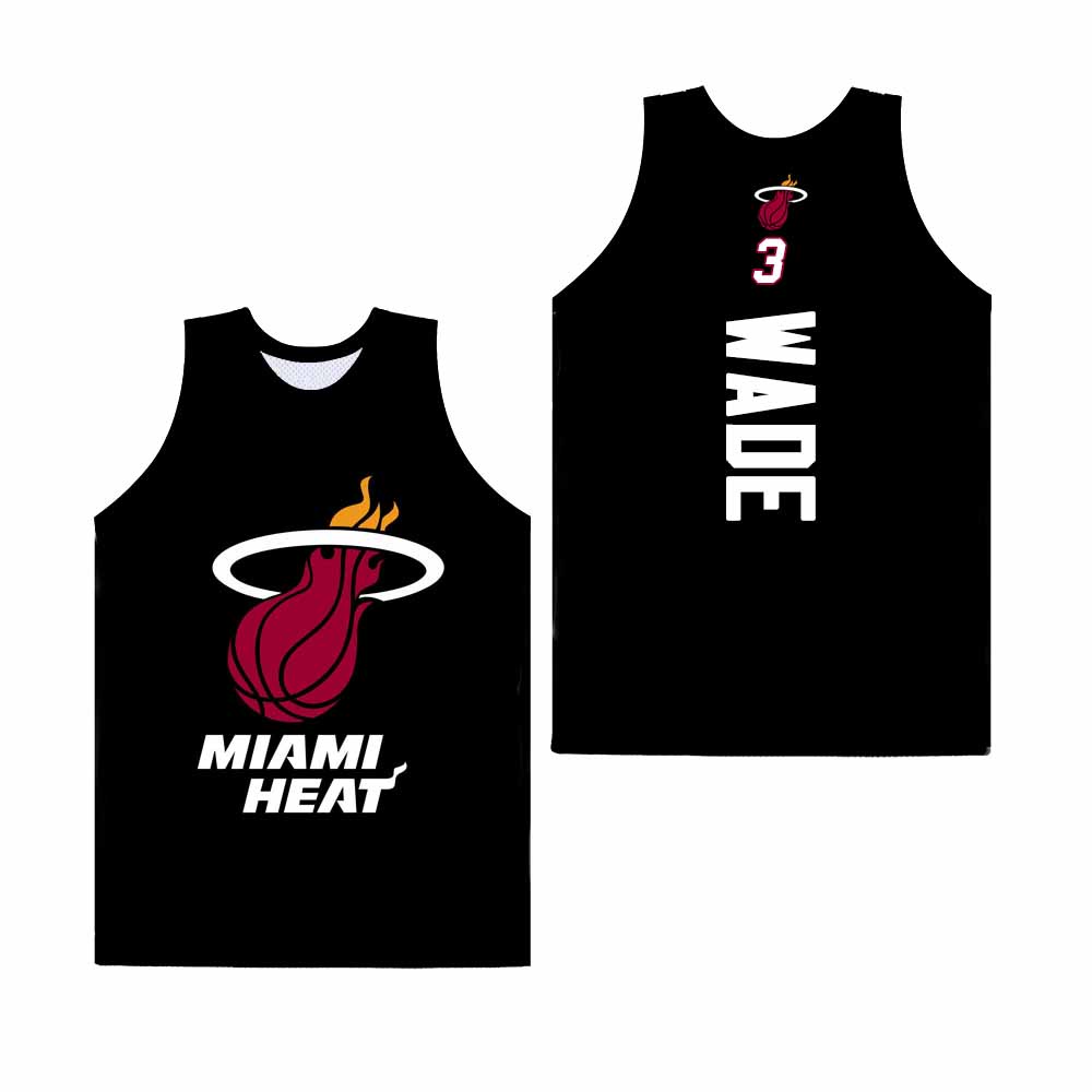 Dwynn-wade Jersey Miami Heats No. 3 Quạt Cổ Điển