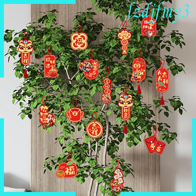 Set 16 Phụ Kiện Treo Trang Trí Năm Mới 2024 Phong Cách Trung Hoa