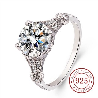 Mới Nhẫn Mạ Bạc 925 Dát Đá Quý Sang Trọng