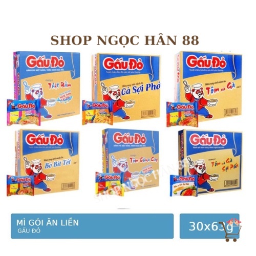 Mì Gấu Đỏ thùng 30gói x 65gr