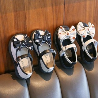 Giày bệt có quai ngang cho bé - Giày búp bê đính nơ chấm bi phong cách Hàn Quốc chất da PU mềm GD-7003 Leeshoes