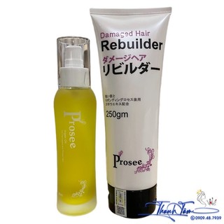 Combo Xả khô PROSEE và tinh chất siêu dưỡng tóc phục hồi 250ml/80ml