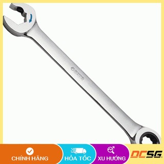 Cờ lê vòng miệng tự động 2 đầu 15mm, thép crom Sata 43611