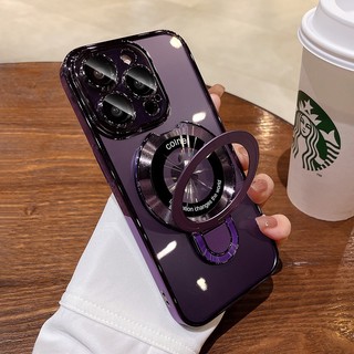 Ốp Điện Thoại Mềm Mạ Điện Chống Sốc Có Giá Đỡ Cho iPhone 15 15Pro 14 14Pro Max 13 12
