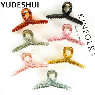 YUDESHUI Kẹp tóc càng cua bản rộng màu trơn chống trượt thanh lịch cho nữ