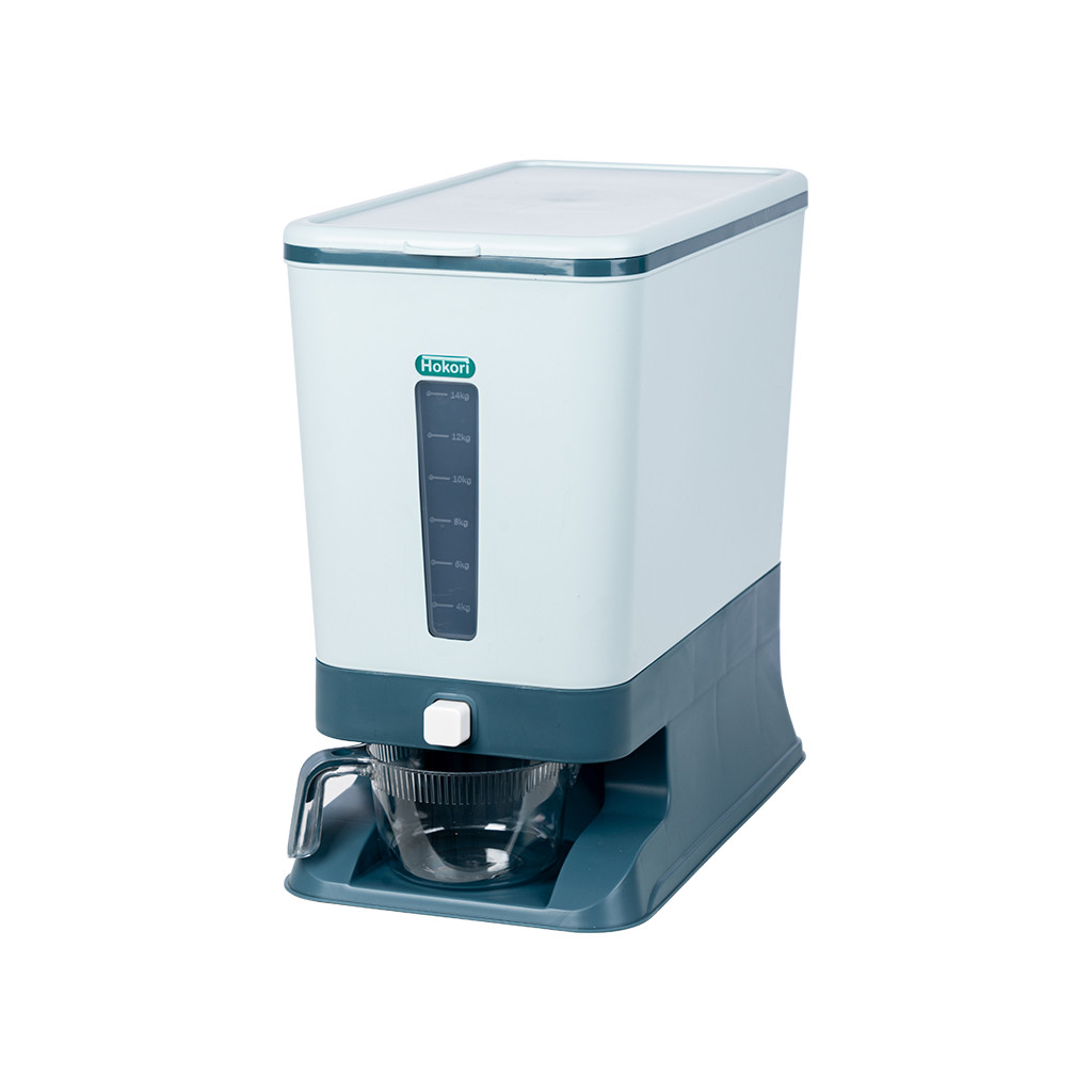 thùng đựng gạo thông minh 20kg gạo hokori bấm nút đo gạo 5339  nhựa việt nhật th79