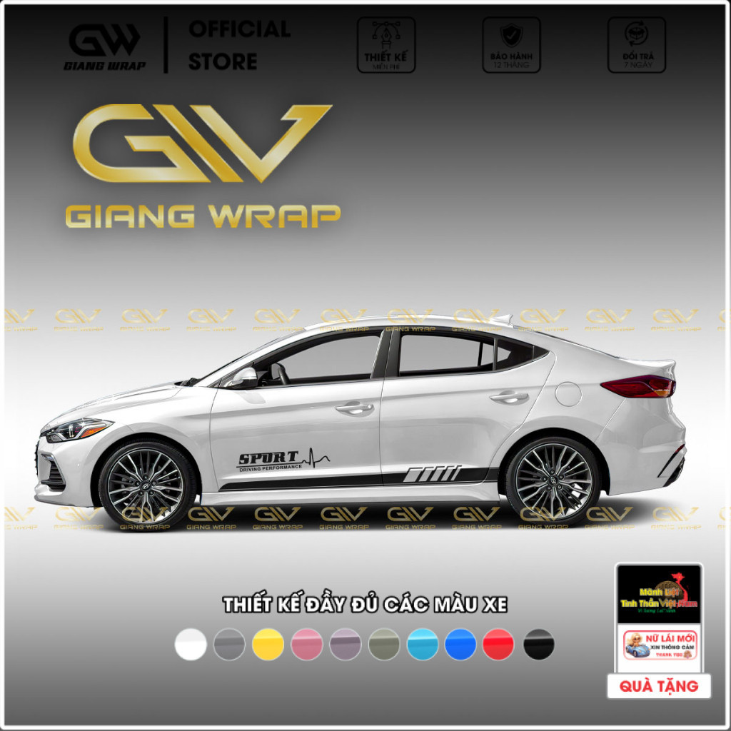 Tem Xe Ô Tô Thể Thao Dán Sườn