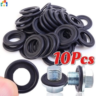 10 Chiếc Xe Niêm Phong Dầu Xả Cắm Gioăng Máy Giặt Có Thể Thay Thế M12 / M14 Cao Su Động Cơ Dầu Chảo Thoát Vít Niêm Phong Vòng Phụ Kiện Tự Động