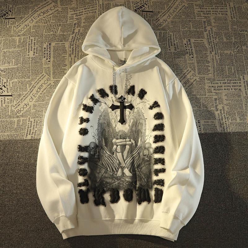 Áo Hoodie Tay Dài In Hình Thiên Thần yabi Phong Cách Hip Hop Mỹ