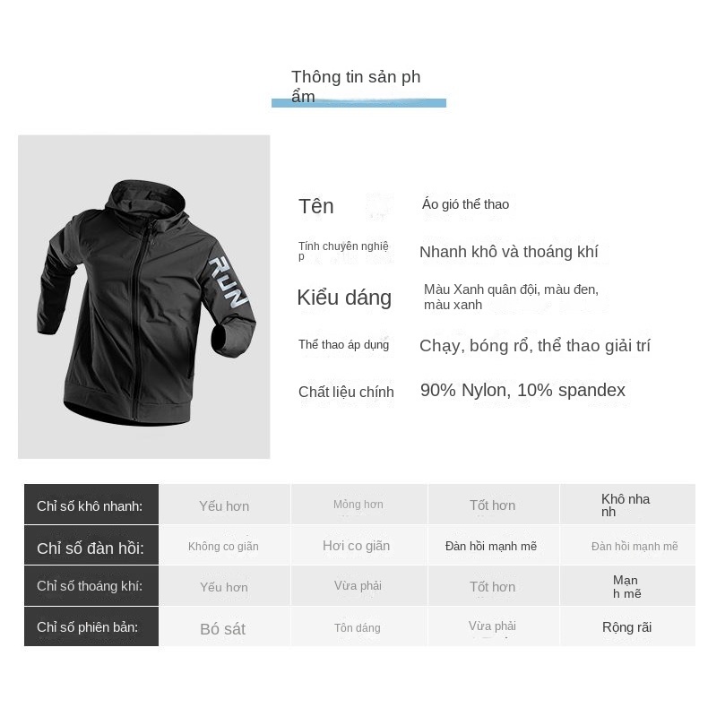 Áo Khoác Thể Thao Chống Mưa Chống Gió Mùa Thu Mau Khô Cho Nam