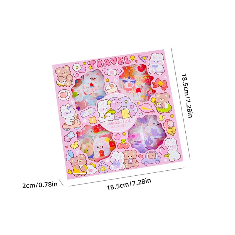 Bộ 100 Miếng Dán Hoạt Hình Xinh Xắn Dùng Trong Trang Trí   RYVN