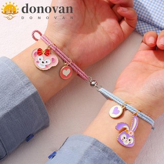 Set 2 cái vòng tay có nam châm gắn mặt hình thỏ hoa phong cách thời trang làm quà tặng cho cặp đôi
