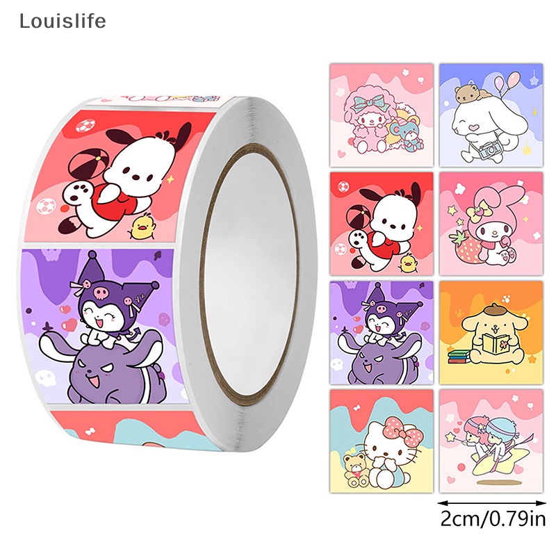 Louislife Cuộn 500 Miếng Dán Trang Trí In Hình Biểu Cảm Hoạt Hình Dễ Thương